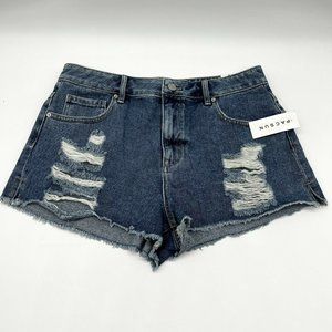 Pacsun High Rise Festival Distressed Denim Jean Shorts Medium Wash Size 29 NWT
